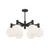 Castilla 29-in Matte Black/Opal Matte Glass 6 Lights Chandeliers