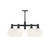 Castilla 29-in Matte Black/Opal Matte Glass 6 Lights Chandeliers