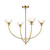 Sylvia 26-in Brushed Gold/Clear Glass 4 Lights Chandelier