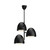 Kenji 24-in Matte Black/Opal Matte Glass 3 Lights Chandeliers
