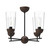 Emil 25-in Matte Black/Walnut 4 Lights Chandeliers