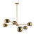 Willow 37-in Brushed Gold/Copper Glass 6 Lights Chandeliers