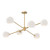 Willow 37-in Brushed Gold/Opal Matte Glass 6 Lights Chandeliers