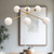 Cassia 40-in Aged Gold/Opal Matte Glass 6 Lights Chandeliers