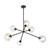 Cassia 40-in Matte Black/Clear Glass 6 Lights Chandelier