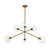 Cassia 40-in Aged Brass/Clear Glass 6 Lights Chandelier