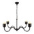 Effie 39-in Matte Black/Opal Glass Socket Chandelier