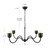 Effie 39-in Matte Black/Opal Glass Socket Chandelier