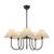 Rosemary 31-in Matte Black/Folded White Socket Chandelier