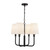 Plisse 23-in Matte Black/Opal Matte Glass 4 Lights Chandeliers
