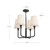 Plisse 23-in Matte Black/Opal Matte Glass 4 Lights Chandeliers