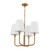 Plisse 23-in Aged Gold/Opal Matte Glass 4 Lights Chandeliers