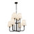 Plisse 30-in Matte Black/Opal Matte Glass 8 Lights Chandeliers