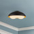 Robyn 16-in Matte Black/Opal Glass Socket Flush Mount