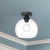 Castilla 10-in Clear Glass/Matte Black 1 Light Flush Mount