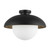 Rubio 16-in Matte Black/Opal Matte Glass 1 Light Flush Mount