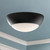 Rubio 11-in Matte Black/Opal Matte Glass 2 Lights Flush Mount