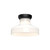 Westlake 11-in Glossy Opal Glass/Matte Black 1 Light Flush Mount