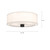 Theo 24-in Matte Black/White Linen 3 Lights Flush Mount