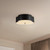 Adella 14-in Matte Black Socket Flush Mount