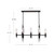 Torres 38-in Clear Ribbed Glass/Matte Black 8 Lights Linear Pendant
