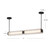 Alai 47-in Vintage Brass/Ribbed Glass LED Linear Pendant