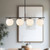 Zuri 37-in Matte Black/Opal Glass Socket Linear Pendant