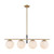 Zuri 37-in Brushed Gold/Opal Glass Socket Linear Pendant