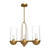Cyrus 24-in Aged Gold/Clear Glass 3 Lights Linear Pendant