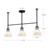 Westlake 34-in Glossy Opal Glass/Matte Black 3 Lights Linear Pendant