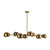 Willow 48-in Brushed Gold/Copper Glass 8 Lights Linear Pendant