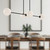 Cassia 48-in Matte Black/Opal Matte Glass 4 Lights Linear Pendant