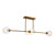 Cassia 48-in Aged Brass/Clear Glass 4 Lights Linear Pendant