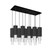 Bordeaux 28-in Matte Black/Clear Ribbed Glass 10-Light Multi Pendant