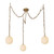 Cherise Brushed Gold/Glossy Ribbed Opal Glass Socket 7-in Multi Pendant