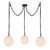Cherise Matte Black/Glossy Ribbed Opal Glass Socket 12-in Multi Pendant