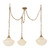 Farrah Brushed Gold/Glossy Ribbed Opal Glass Socket 12-in Multi Pendant