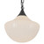 Farrah Matte Black/Glossy Ribbed Opal Glass Socket 12-in Multi Pendant