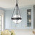 Harmony 14-in Matte Black/Clear Water Glass 3 Lights Pendant