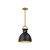 Waldo 11-in Aged Gold/Matte Black 1 Light Pendant