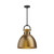 Waldo 14-in Matte Black/Aged Gold 1 Light Pendant