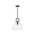 Waldo 11-in Matte Black/Clear Glass 1 Light Pendant