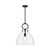 Waldo 14-in Matte Black/Clear Glass 1 Light Pendant