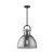 Waldo 14-in Matte Black/Smoked 1 Light Pendant
