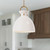 Waldo 18-in Aged Gold/Glossy Opal Glass 1 Light Pendant