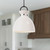 Waldo 18-in Matte Black/Glossy Opal Glass 1 Light Pendant