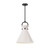 Emerson 14-in Matte Black/Glossy Opal Glass 1 Light Pendant