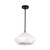 Krysta 14-in Matte Black/Opal Glass 1 Light Pendant