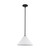Serena 14-in Matte Black/Opal Glass 1 Light Pendant