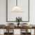 Serena 20-in Matte Black/Opal Glass 1 Light Pendant